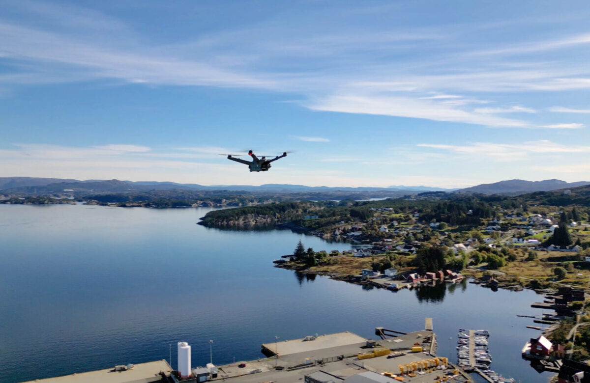 Denne dronen blir snart å se over Drammen Havn. Foto: Inotek.