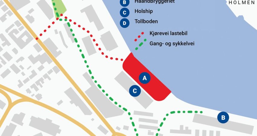 illustrasjon av kart over drammen havn